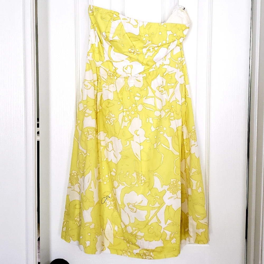 The Limited Strapless Yellow Dress